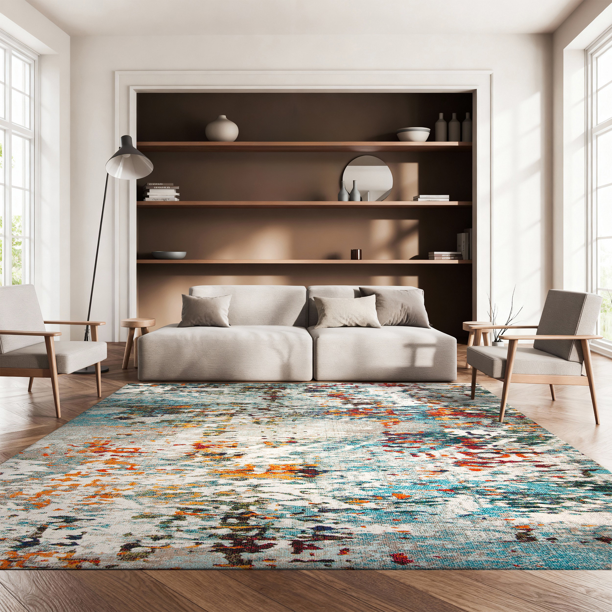 Trent Austin Design® Gammage Gray/Blue Rug & Reviews | Wayfair